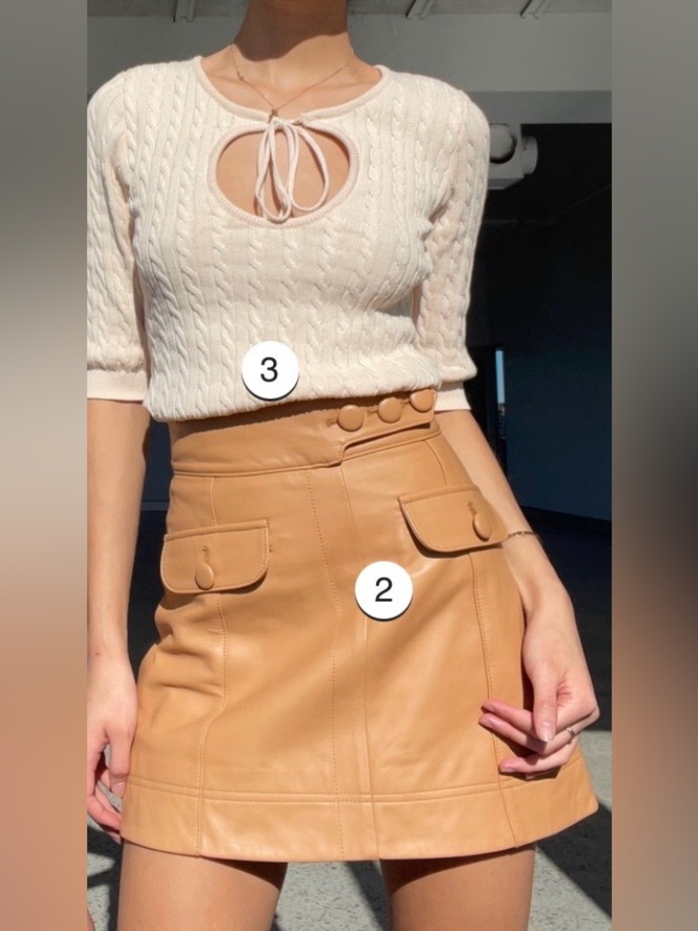 Alice McCall Leather Low Rider Skirt